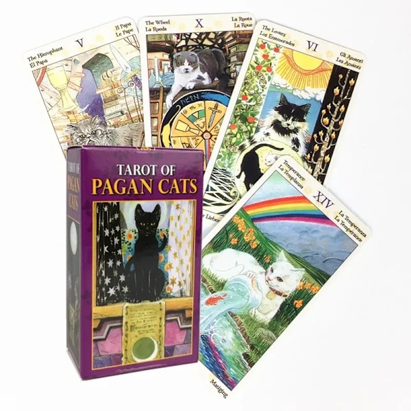 The Tarot Of Pagan Cats -kortit, 78 kortin englanninkielinen Visions Divination Edition -pakka, lautapelit, perhejuhlat, pelilauta