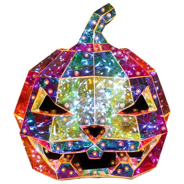 Prism Halloween-pumpkinallykta, plug-and-play lysande prydnad för pool, natt och lägereld