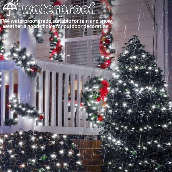 Utendørs og innendørs julelyslenke, 33 meter 300LED, varmhvit, glitrende, 8 moduser, vanntett-30M White Warm