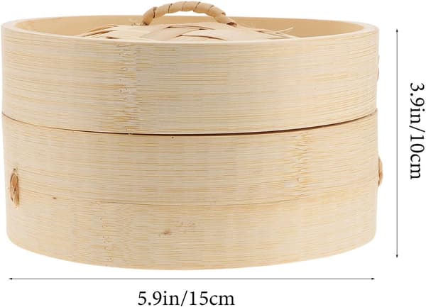 Naturlig 15 cm dampkurv med låg til dumplings, dim sum og boller