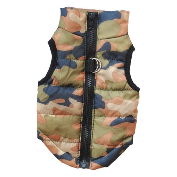 Bomuldsvest til hund, ryglynlås med trækkrog, Teddy, vinter Rose Red s (52g) image drawing