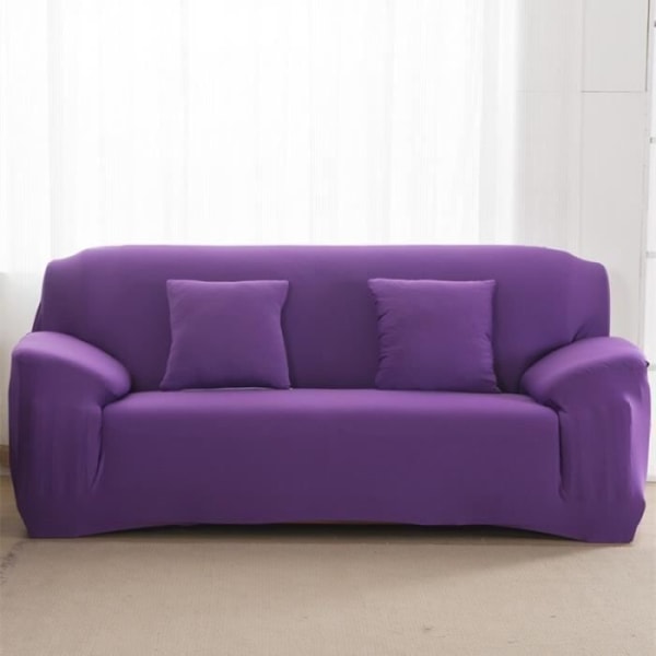Enfärgad stretch soffa och sittande fåtölj Cover för vardagsrum (145-185cm) 1 st Lila