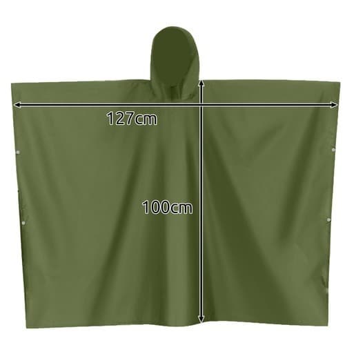 Grön PVC Regnponcho, Unisex Vattentät Regnjacka, Lättvikts Utomhus Regnjacka