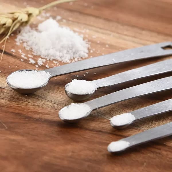 Måleske-sæt i rustfrit stål til køkkenkrydderier og bagning, 5 dele lille Small 5pc Set