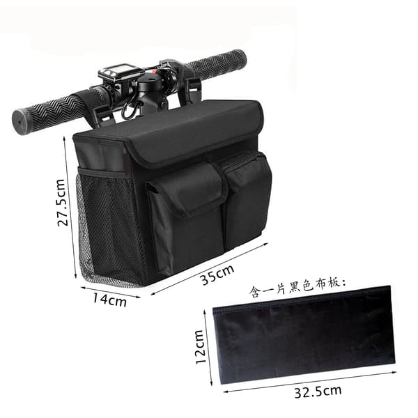 Stor rullestolveske for rullator og rullestol Black Hanging Storage Bag