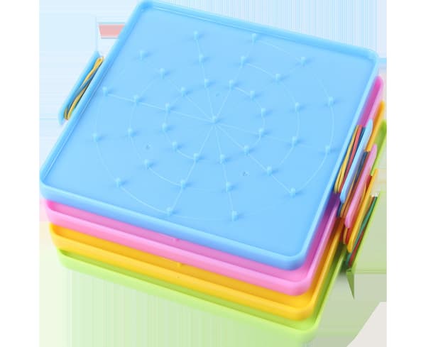 4 st 16x16cm Dubbelsidig Array Spik Geoboards Barn Utbildande Leksak Present
