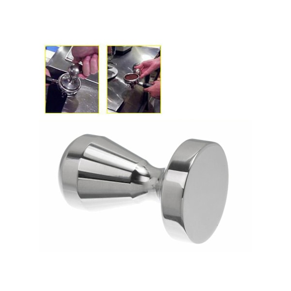 Rostfritt stål Kaffe Tamper Modern Professionell Barista Espresso Kaffe Tamper Machine Coffee Bean Press Flat Base (51 mm)