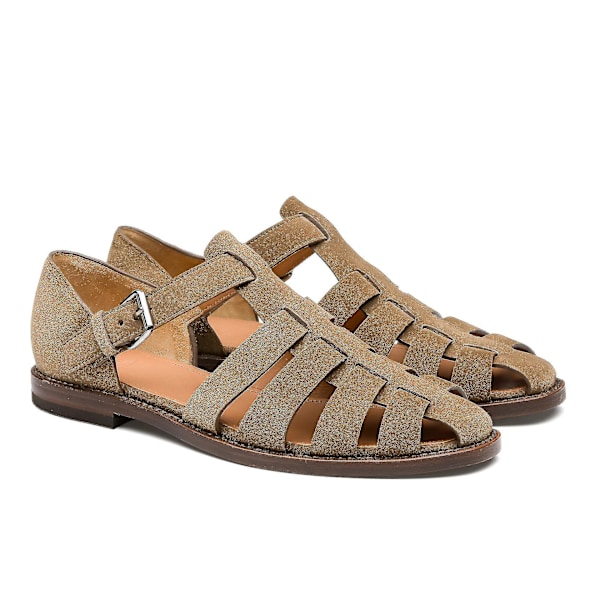 Käsintehdyt nahkasandaalit miesten urheilusandaalit suljettu kärki ulkokäyttöön Frosted Khaki 48