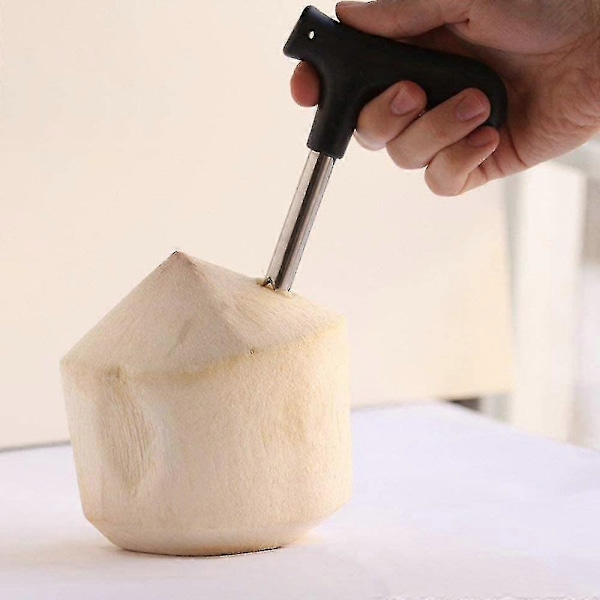 Kokosnötsöppnare i rostfritt stål, nötflasköppnare, verktyg för färskt kokosnötsvatten, kokosnötskalare, kokosnötsborröppnare för kök