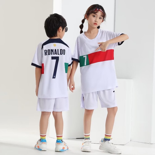 22 VM portugisisk gäst nr 7-C Ronaldo Fotbollsdräkt Barn Baby Barntröja Herr och Dam 14（90-95cm）