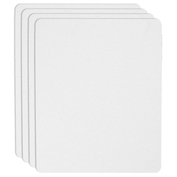 4 st Tomma Sublimeringsmusmattor Tomma Spelmusmattor Tomma Musmattor för Sublimering White 22.00X18.50X0.30CM