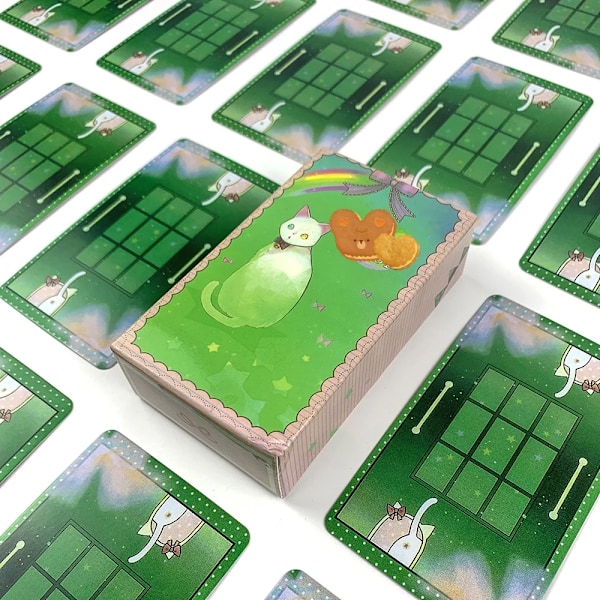 Drømmende Kat Tarot 78 Kort Finurlig og Humoristisk Tarotkortspil, Strømpestopper til Killingeelskere Kortspil