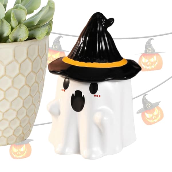 Keramisk Spökkaffemugg, Vit, Halloweenmugg, 16x10.6x10.2cm