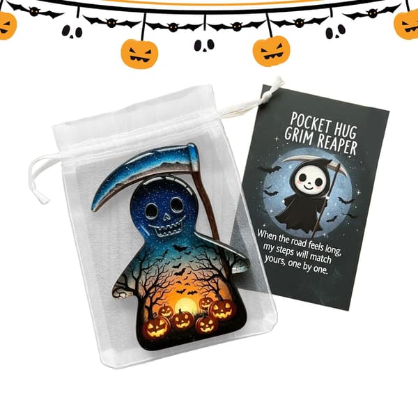 Halloween-fickkort, akryl-minnessak för studenter, tonåringar och anställda, 8 cm E