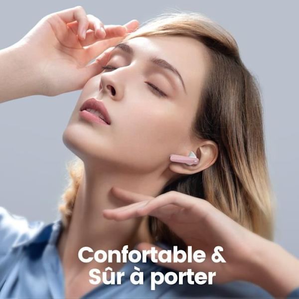 Trådlös Bluetooth 5.3 hörlurar Hi-Fi Stereoljud IPX7 Vattentät Bluetooth Headset LED-skärm Bluetooth Headset Rose Gold