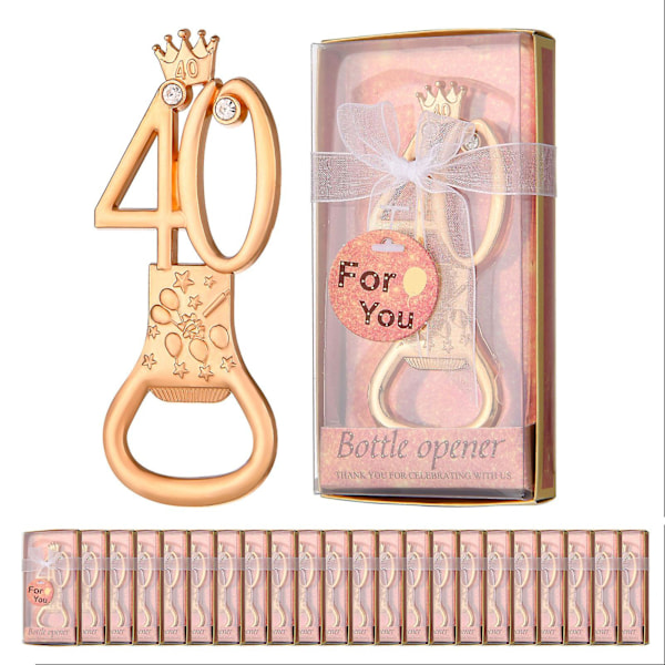 24/36 st Roséguld Tema 40:e 50:e 60:e 70:e Födelsedagen Flasköppnare Gynnas för Gyllene Bröllopsfest Gåvor Födelsedagsfest Souvenirer Festdekoration Number 40 24pcs