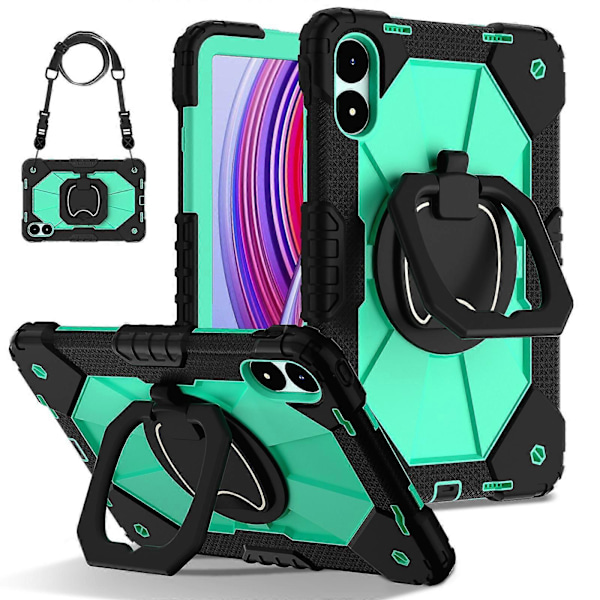 Silikoninen Hybrid PC -kotelo Xiaomi Redmi Pad Pro 12.1:lle Black Mint Green