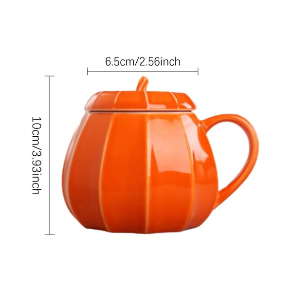 Halloween Pumpamugg, Orange Keramisk Höstkaffekopp
