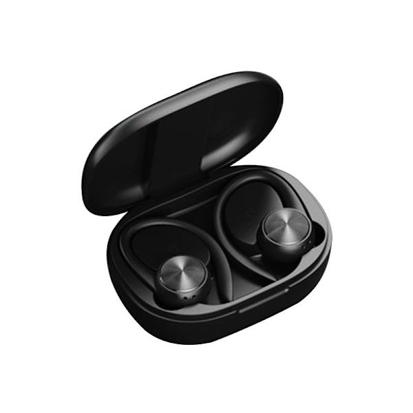 Sorte ørekrog Bluetooth-øretelefoner til Apple-enheder - Dugt