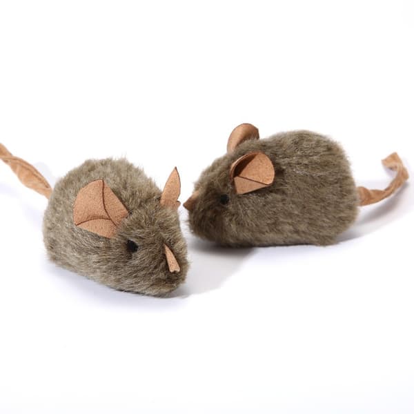 Katte-drillepind Plys Pibende Mus Legetøj, Sensorlyd, Selvunderholdning, Kedsomhedslettelse 2 Pack