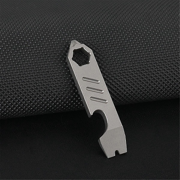 TC4 Titanium Alloy Brækjern Flaskeåbner Gradueret Skala Nøgle Udendørs Værktøj Multifunktionelt Campingudstyr As Shown