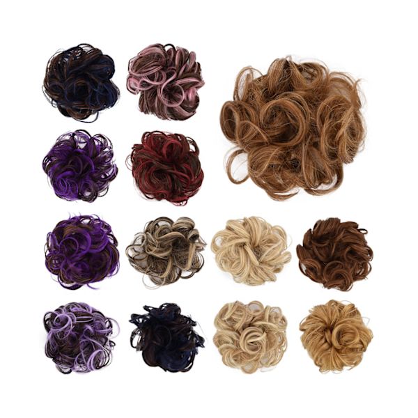 Mode Kvinnor DIY Elastisk Peruk Hårring Lockig Scrunchie Bun Hästsvans Hårstycke - 4#