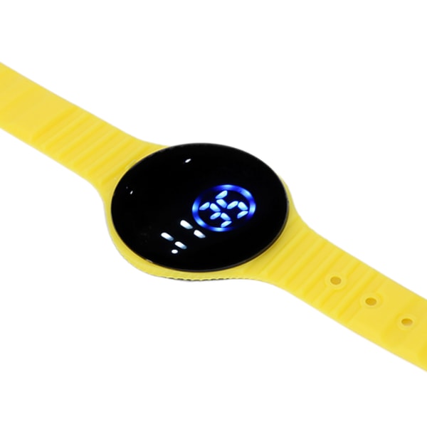 Digital watch för barn Vattentät silikonarmband Repsäkert LED elektronisk watch för studenter Gul
