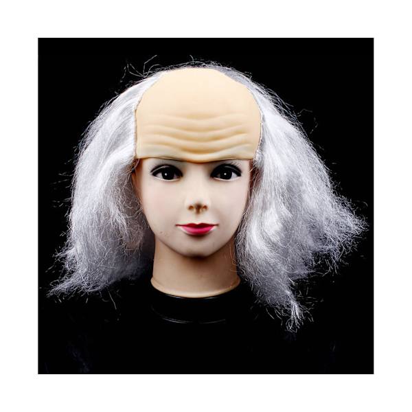Skallet Parykk Luftig Moderne Attraktiv Universal Gjenbrukt Rollespillrekvisitter Lateks Halloween Cosplay Skallet Parykk for Maskerade - Svart