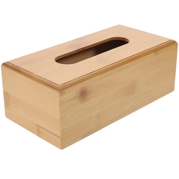Firkantet Kleenexboks Vintage Kleenexboks Rektangulær Kleenexboks Deksel Ansiktskleenexboks Holder Serviett Dispenser Light color 22X11.5X9CM
