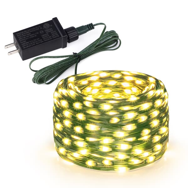 Utendørs og innendørs julelyslenke, 33 meter 300LED, varmhvit, glitrende, 8 moduser, vanntett-30M White Warm
