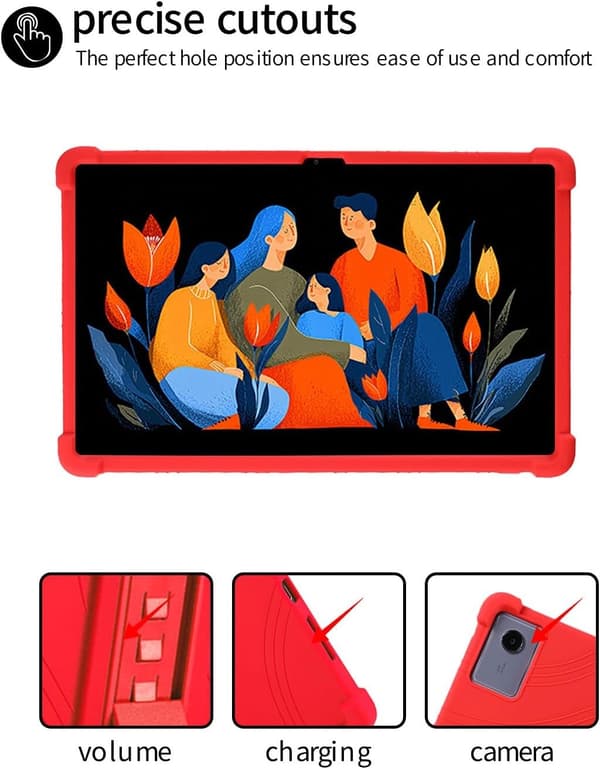 Silikonfodral för surfplatta kompatibelt med Lenovo Idea Tab Plus 12.1\", stödfot, stötsäkert, barn