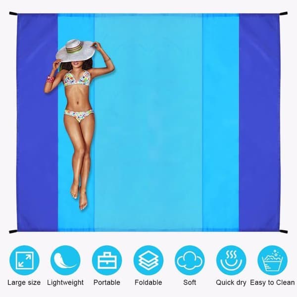 210 x 200 cm Vandtæt Sandafvisende Strandtæppe til Camping og Picnics