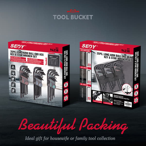 94238 3-delt L-formet unbrakonøkkelsett Hex Key Wrench