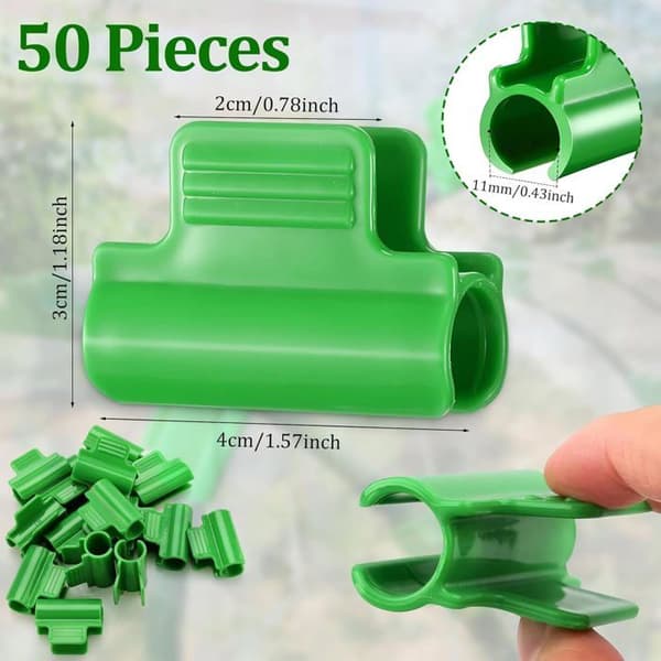50 grønne plasttunnelklemmer, 11 mm
