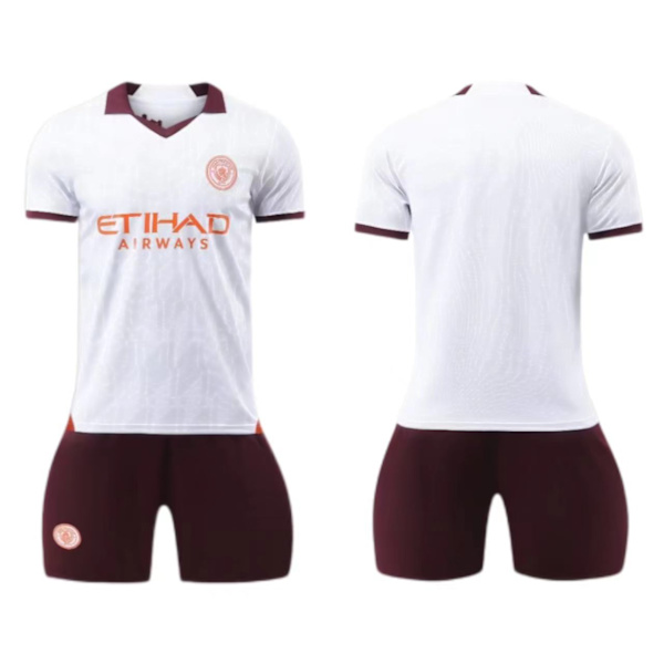 Manchester City bortaställ 2023-24 nr 9 Haaland tröja 17 De Bruyne barn vuxen kostym - fotbollströja - nr 10 med strumpor 22(120-130cm)