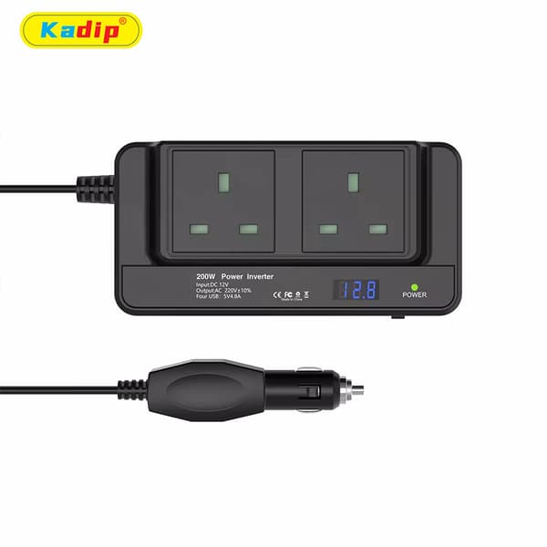 200W Bilstrømomformer 12V til 220V med amerikansk plugg, strømskinne JP Plug 100V