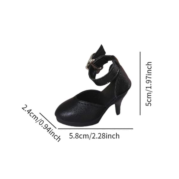 1:4 Docka Högklackade Skor DIY Mini Dockskor för Docka Hänge Docka Barn Docka Black 5.8cmx2.4cm