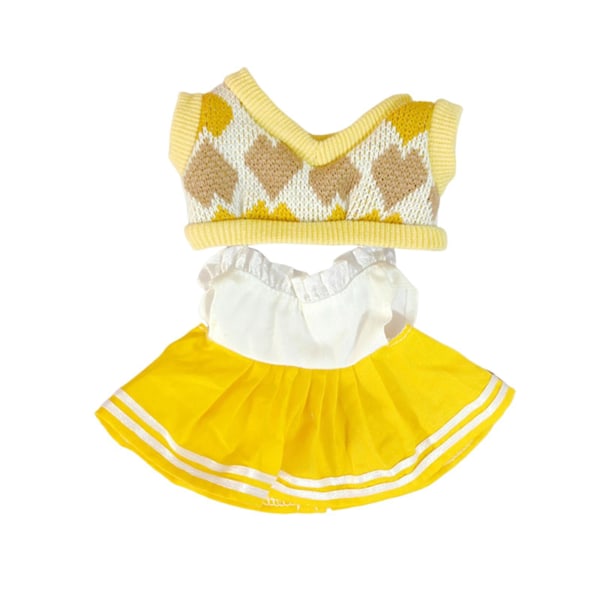 2x 20cm Dockkläder Set Bekväma Mjuka för Flickor Dockor Hänge Docka Dockor Rosa röd Yellow For 20cm Dolls