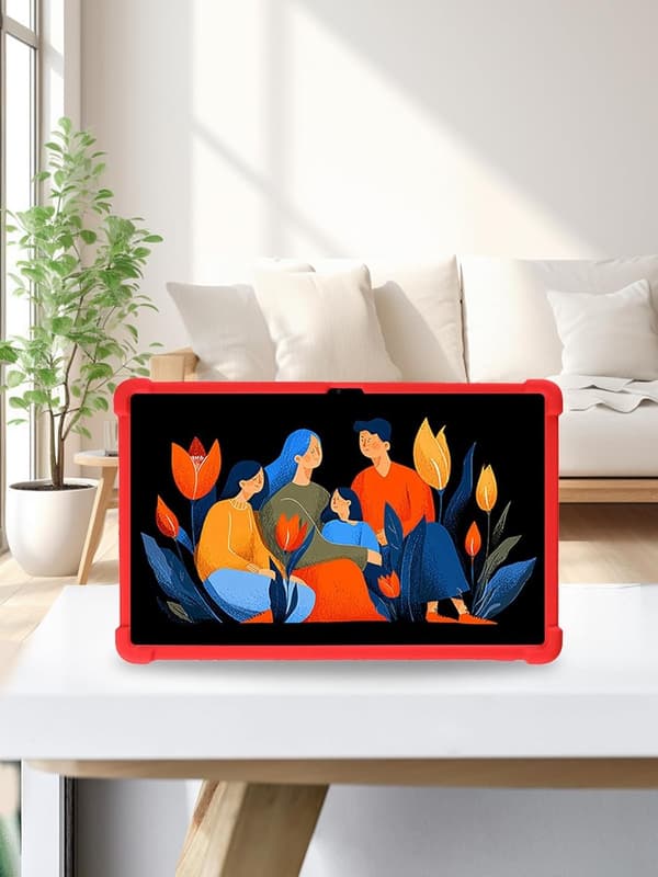 Silikonfodral för surfplatta kompatibelt med Lenovo Idea Tab Plus 12.1\", stödfot, stötsäkert, barn