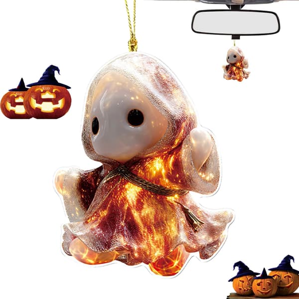 Akrylspöke-prydnad, 2D-dekoration för Halloween, för hem och kontor, inomhus och utomhus 3version