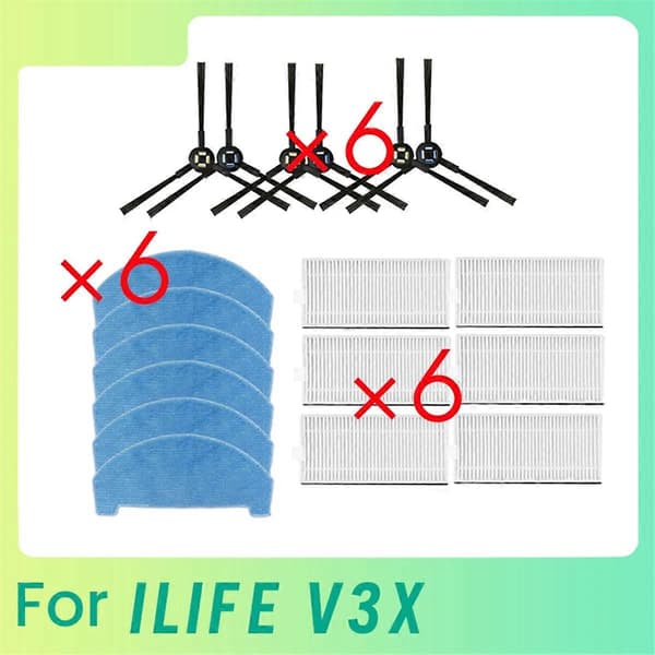 18 stk. sidebørste moppefilter til V3X fejerobot støvsuger reservedele udskiftning As Shown