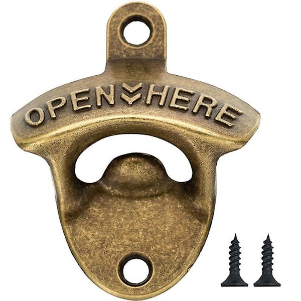 Vintage seinään kiinnitettävä viiniolutpullonavaaja työkalun avaimenperä baari juomakeittiö Bronze 1pc