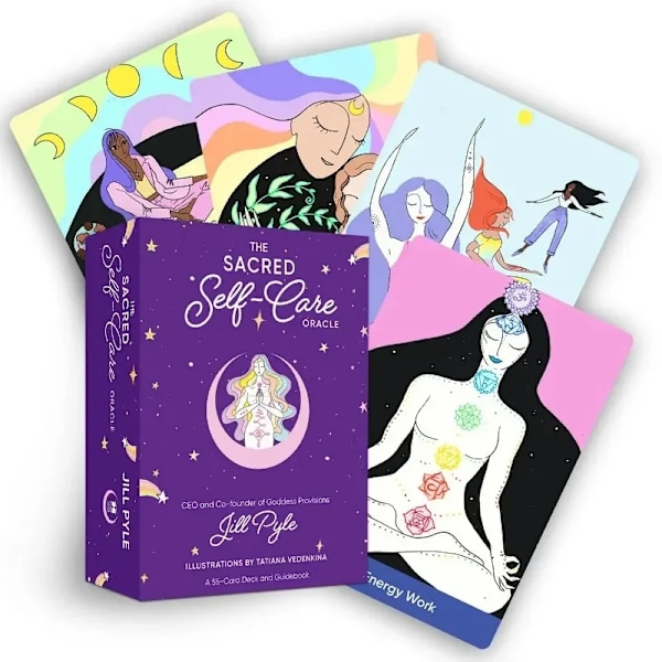 The Sacred Self-Care Oracle Cards 55 stk. Kortspil, Sjove Festunderholdningsspil Egnet til Piger og Kreative Gaver