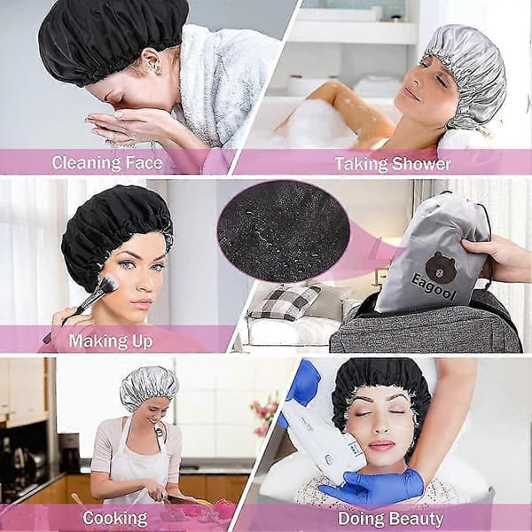 Duschmössor 2-pack Acsergery-presenter, vattentät duschmössa för kvinnor, återanvändbar