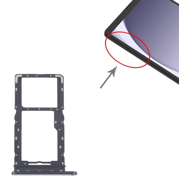 SIM- og Micro SD-kortbakke til Samsung Galaxy Tab A9 SM-X115-Dugt Silver