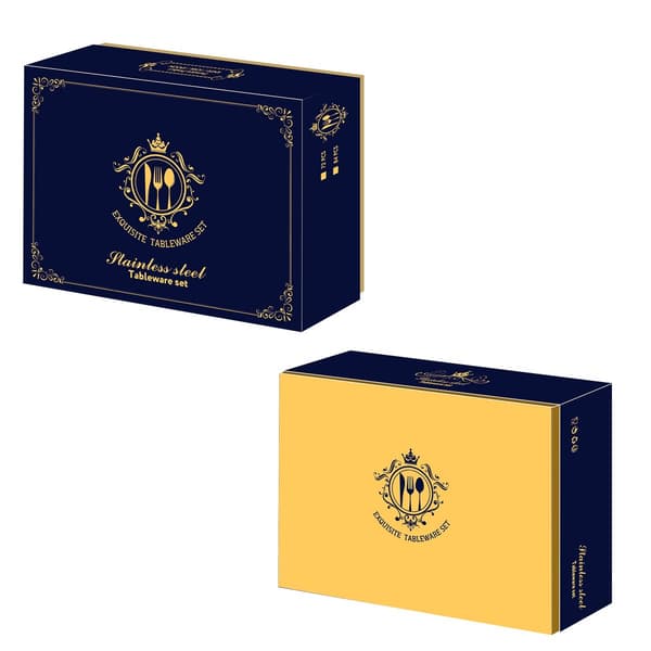 84-delars bestickset i rostfritt stål, guld, spegelblank, presentförpackning