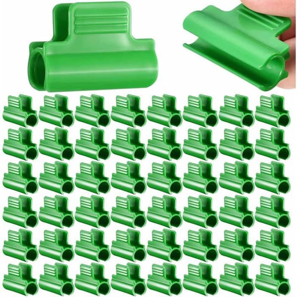 50 grønne plastiktunnelklemmer, 11 mm