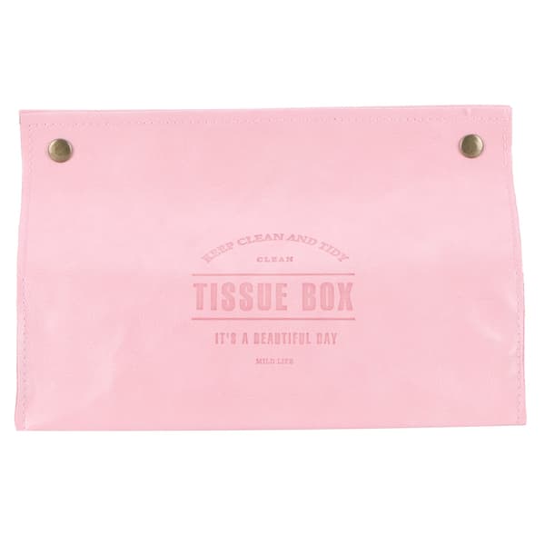 PU Läder Originalitet Tissue Box Skrivbords Tissuehållare för Sovrum Vardagsrum Rosa