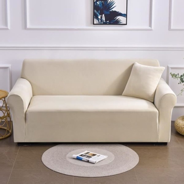 Stretch cover för soffa och sittande fåtölj Enfärgad för vardagsrum (145-485cm)1 st off white 2-sits 145-185cm