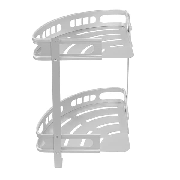 2 st Duschhörnorganisatör Triangulär Design Väggmonterad Aluminiumlegering Hållbar Multifunktionell Duschhörnhylla